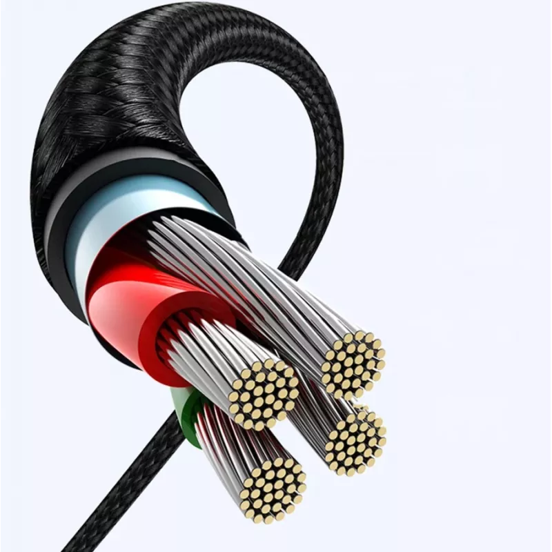 Cabo em ângulo UGREEN USB-C para USB-A 2.0 US176, 3A, 3m preto