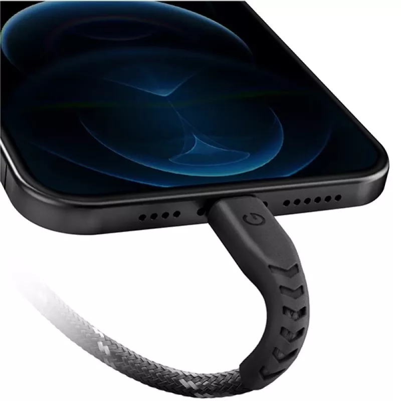 Cabo ENERGEA Nyloflex USB-C para Lightning certificado MFi 1,5m preto