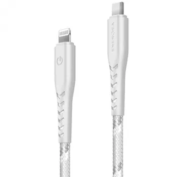 Cabo ENERGEA Nyloflex USB-C para Lightning 1,5m branco MFI
