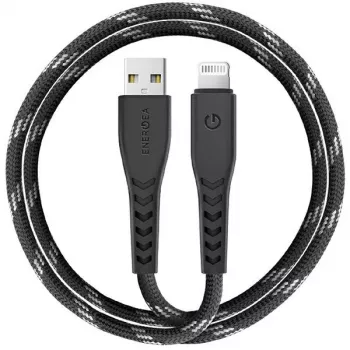 Cabo de carregamento e sincronização ENERGEA Nyloflex USB-A para Lightning C89 MFi 1,5m preto