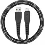 Cabo de carregamento e sincronização ENERGEA Nyloflex USB-A para Lightning C89 MFi 1,5m preto