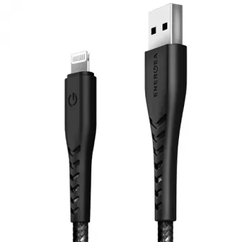 Cabo de carregamento e sincronização ENERGEA Nyloflex USB-A para Lightning C89 MFi 1,5m preto
