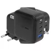 Carregador ENERGEA Travelite GAN100 100W GaN USB-C 3C1A preto US+EU