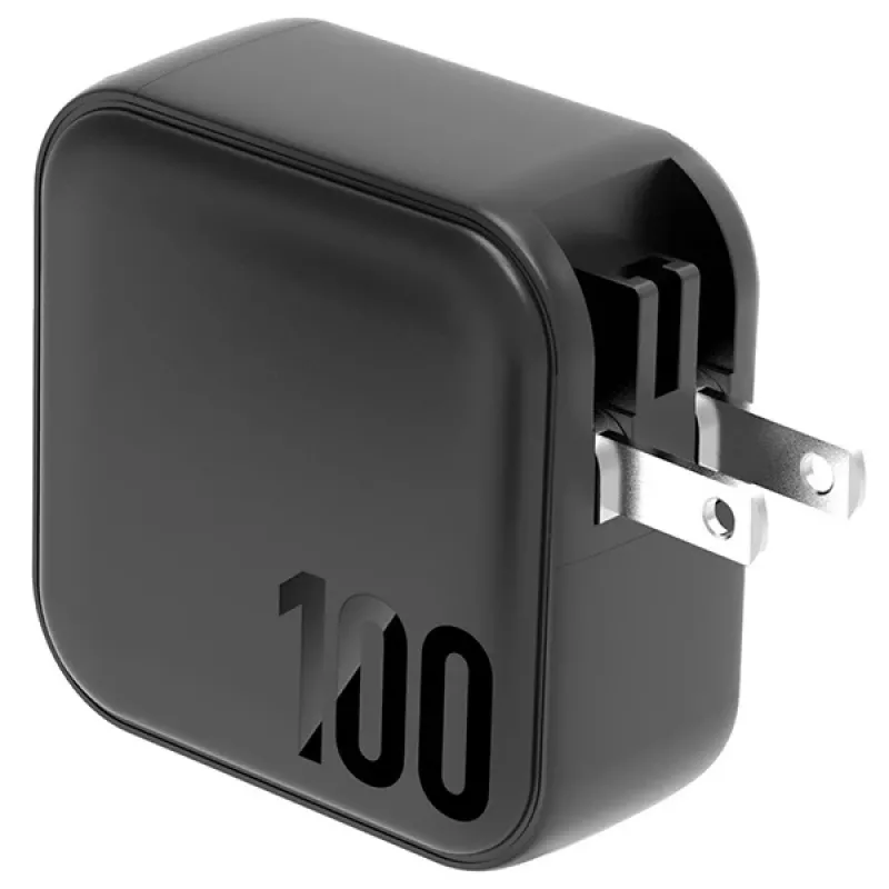 Carregador ENERGEA Travelite GAN100 100W GaN USB-C 3C1A preto US+EU