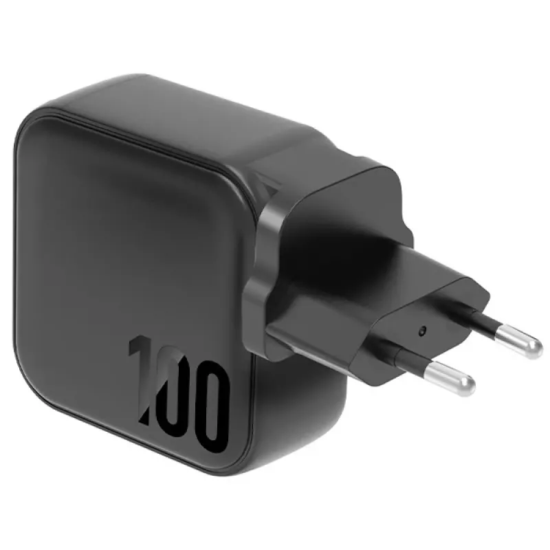 Carregador ENERGEA Travelite GAN100 100W GaN USB-C 3C1A preto US+EU