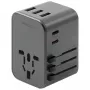 Carregador USB ENERGEA Travelworld 35.5W 3A2C com fichas US/EU/UK/AU, Gunmetal