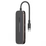 Hub USB-C USAMS SJ575HUB01 2x USB-A USB-C PD HDMI leitor de cartões SD Micro SD preto