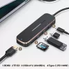 Hub USB-C USAMS SJ575HUB01 2x USB-A USB-C PD HDMI leitor de cartões SD Micro SD preto