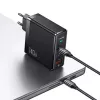 Fonte de alimentação GaN USAMS T52PD140W 140W com cabo USB-C 240W, 2xUSB-C + 1xUSB-A, carregamento rápido PD, preto (US-CC168 + US-SJ581) série UM UMXLOGTC01