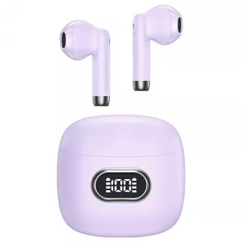 Auscultadores True Wireless Bluetooth 5.3 USAMS IA II Series, lilás, TWS, In-Ear, IPX4, 28h de autonomia, USB-C