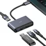 Adaptador hub USB-C 4 em 1 USAMS 2x USB 2.0 / USB 3.0 / USB-C cinzento escuro SJ627HUB01 (US-SJ627)
