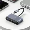 Adaptador hub USB-C 4 em 1 USAMS 2x USB 2.0 / USB 3.0 / USB-C cinzento escuro SJ627HUB01 (US-SJ627)