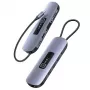 Adaptador hub USB-C 10 em 1 USAMS 3x USB 3.0, SD/TF, HDMI, VGA, RJ45, PD 100W, cinzento