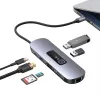 Adaptador hub USB-C 10 em 1 USAMS 3x USB 3.0, SD/TF, HDMI, VGA, RJ45, PD 100W, cinzento