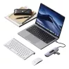 Adaptador hub USB-C 10 em 1 USAMS 3x USB 3.0, SD/TF, HDMI, VGA, RJ45, PD 100W, cinzento