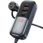 Carregador de automóvel USAMS C40 3xUSB+2xUSB-C 165W PD+QC carregamento rápido preto CC213CC01 (US-CC213)