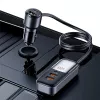 Carregador de automóvel USAMS C40 3xUSB+2xUSB-C 165W PD+QC carregamento rápido preto CC213CC01 (US-CC213)