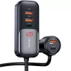 Carregador de automóvel USAMS C40 3xUSB+2xUSB-C 165W PD+QC carregamento rápido preto CC213CC01 (US-CC213)
