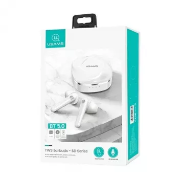 USAMS SDseries BHUSD01 Auscultadores True Wireless Stereo Bluetooth 5.0, branco