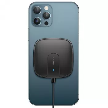 USAMS US-CD159 Carregador sem fios magnético 15W extra-fino para iPhone 12 Série preto