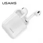 USAMS Série LU Auscultadores True Wireless Stereo Bluetooth 5.0 com estojo de carregamento, branco, BHULU01 (US-LU001)