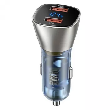 USAMS C29 Carregador de carro 45W 2xUSB-A carregamento rápido dourado claro CC154CC01 (US-CC154)