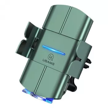 USAMS US-CD133 Suporte de ventilação para carro com carregamento automático Qi sem fios 10W verde