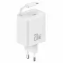 USAMS Série YC Fonte de alimentação GaN 20W USB-C com cabo USB-C retrátil, carregamento rápido PD+QC, branco (US-CC233)