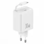 USAMS Série YC CC241TC02 Carregador de parede GaN 30W USB-C com cabo USB-C retrátil, carregamento rápido PD+QC, branco