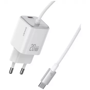 USAMS Carregador rápido GaN 20W com cabo
