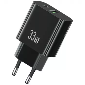 Carregador USAMS T65 33W 1xUSB-C 1xUSB-A Carregamento rápido