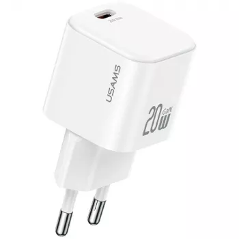 Carregador de parede USAMS 20W USB-C PD com cabo Lightning (1m) - Branco