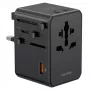 Carregador de viagem universal USAMS T72 65W GaN 4-em-1 US/AU/EU/UK preto