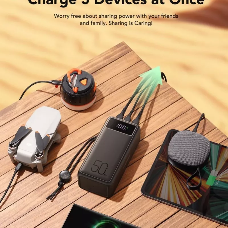 VEGER Powerbank Tank Boost PD QC3.0 5A 130W 56000 mAh preto W5001C