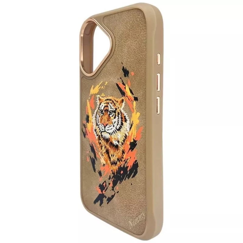Nimmy Tygrys Capa MagSafe para iPhone 16 Castanho-claro