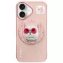 Capa MagSafe Nimmy Glasses Cool Cat para iPhone 16, rosa