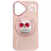 Capa MagSafe Nimmy Glasses Cool Cat para iPhone 16, rosa