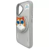 Capa MagSafe Nimmy Glasses Cool Cat para iPhone 16, cinzento