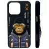 Nimmy Cool&Cute 2.0 Monkey Capa para Apple iPhone 15 Pro 6,1 polegadas preto