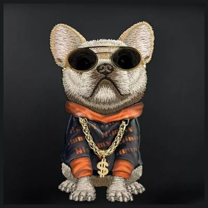 Bolsa de tiracolo Nimmy Cool Dog with Glasses preta