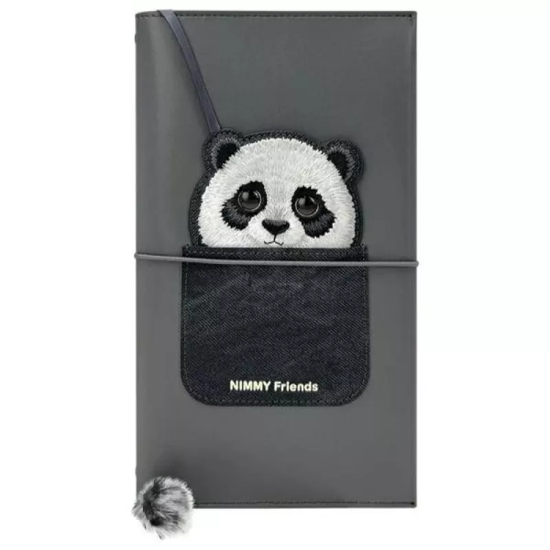 Nimmy Conjunto 2 em 1 de caderno e caneta preto Big Eyed Pet 2.0 Panda
