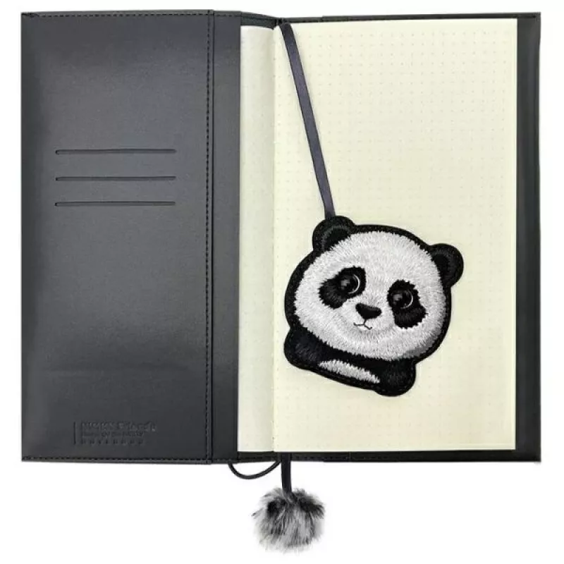Nimmy Conjunto 2 em 1 de caderno e caneta preto Big Eyed Pet 2.0 Panda
