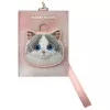 Nimmy Conjunto 3 em 1 de bolsa de tiracolo para telemóvel, carteira e suporte para tracker - rosa Big Eyed Pet 2.0 Cat