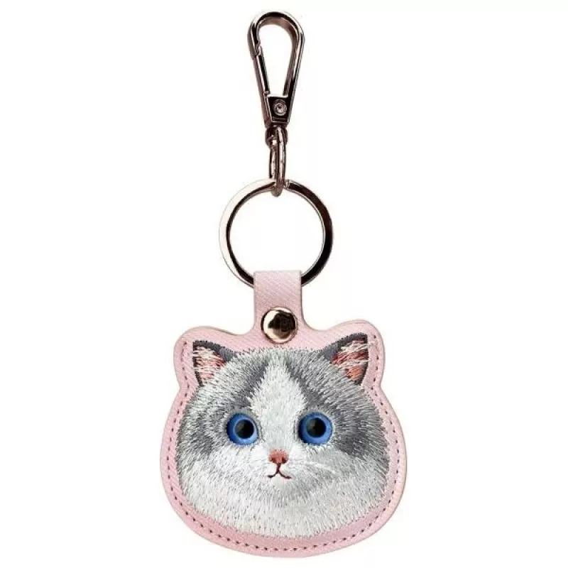 Nimmy Conjunto 3 em 1 de bolsa de tiracolo para telemóvel, carteira e suporte para tracker - rosa Big Eyed Pet 2.0 Cat