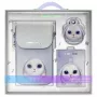 Nimmy Conjunto 3 em 1 de bolsa para telemóvel, carteira e estojo para localizador - roxo Big Eyed Pet 2.0 Rabbit