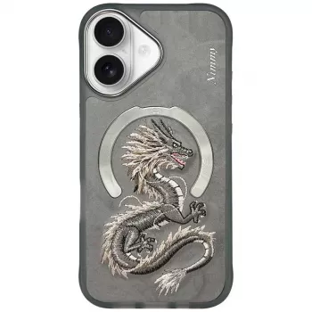 Nimmy Dragon Capa MagSafe para iPhone 16 - Cinzento