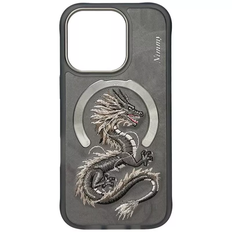 Nimmy Dragon Capa MagSafe para iPhone 16 Pro Cinzento