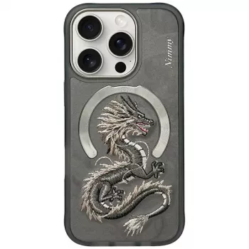 Nimmy Dragon Capa MagSafe para iPhone 16 Pro Max Cinzento