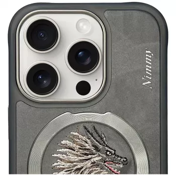 Nimmy Dragon Capa MagSafe para iPhone 16 Pro Max Cinzento