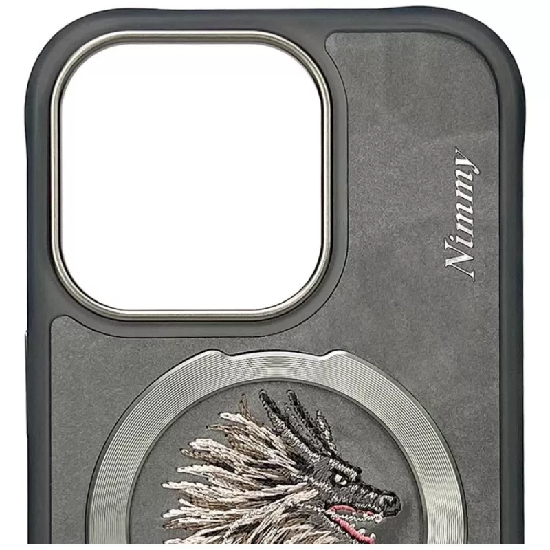 Nimmy Dragon Capa MagSafe para iPhone 16 Pro Max Cinzento